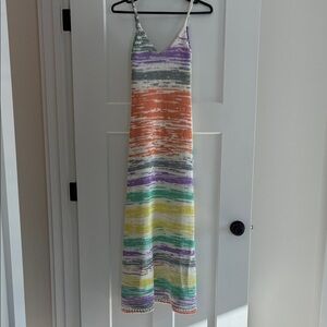 Zara Multicolor Striped Woven Maxi Dress